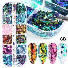 Load image into Gallery viewer, Mixed 3D Color Nail Flakes
