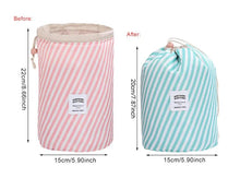 Load image into Gallery viewer, Barrel-Shaped Foldable Drawstrng Cosmetic Bag