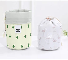Load image into Gallery viewer, Barrel-Shaped Foldable Drawstrng Cosmetic Bag