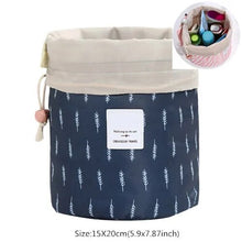 Load image into Gallery viewer, Barrel-Shaped Foldable Drawstrng Cosmetic Bag