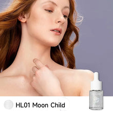 Load image into Gallery viewer, FOCALLURE Starfall Liquid Face & Body Highlighter shade hl01 moon child silver shimmer