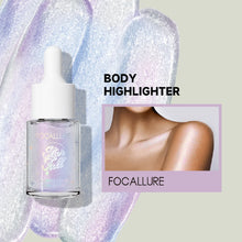 Load image into Gallery viewer, FOCALLURE Starfall Liquid Face & Body Highlighter light blue and lilac shimmer