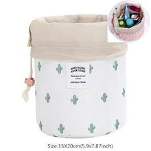 Load image into Gallery viewer, Barrel-Shaped Foldable Drawstrng Cosmetic Bag
