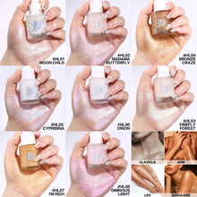 Load image into Gallery viewer, FOCALLURE Starfall Liquid Face & Body Highlighter shade swatches
