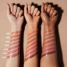 Load image into Gallery viewer, focallure sparkling gem shimmer lip gloss stick plumping dewy finish juicy glossy lip gloss lipstick  shade swatches
