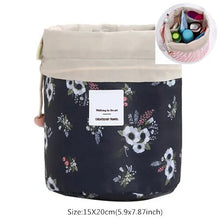 Load image into Gallery viewer, Barrel-Shaped Foldable Drawstrng Cosmetic Bag