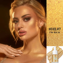Load image into Gallery viewer, FOCALLURE Starfall Liquid Face & Body Highlighter golden highlighter shade hl07 I'm rich
