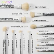 Load image into Gallery viewer, DOCOLOR Comic 2D White 12 Piece Makeup Brush Set