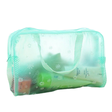 Load image into Gallery viewer, Flower Print Transparent Cosmetic Toiletry Bag