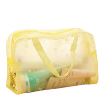Load image into Gallery viewer, Flower Print Transparent Cosmetic Toiletry Bag