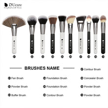 Load image into Gallery viewer, DUcare 31 PCS Black and White Classic Professional Makeup Brush Set