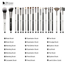 Load image into Gallery viewer, DUcare 31 PCS Black and White Classic Professional Makeup Brush Set