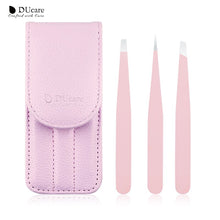 Load image into Gallery viewer, DUcare Perfect Eyebrow Tweezers Set (3 PCs) with Luxury Case