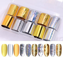 Load image into Gallery viewer, BORN PRETTY Holographic Nail Foil Box Set 10 pcs