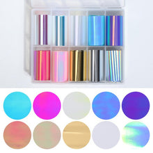 Load image into Gallery viewer, BORN PRETTY Holographic Nail Foil Box Set 10 pcs