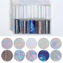 Load image into Gallery viewer, BORN PRETTY Holographic Nail Foil Box Set 10 pcs
