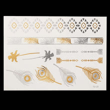 Load image into Gallery viewer, Golden Feathers Temporary Tattoos