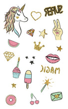 Load image into Gallery viewer, Magical Unicorns Temporary Tattoo Sticker