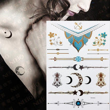 Load image into Gallery viewer, Party Glam Temporary Metallic Tattoos