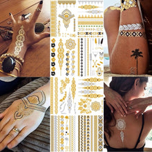 Load image into Gallery viewer, Boho Chic Temporary Metallic Tattoos