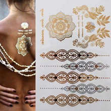 Load image into Gallery viewer, Boho Chic Temporary Metallic Tattoos
