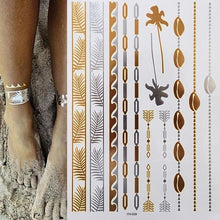 Load image into Gallery viewer, Boho Chic Temporary Metallic Tattoos