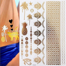 Load image into Gallery viewer, Boho Chic Temporary Metallic Tattoos