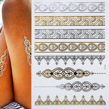 Load image into Gallery viewer, Boho Chic Temporary Metallic Tattoos