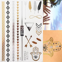 Load image into Gallery viewer, Boho Chic Temporary Metallic Tattoos