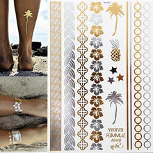 Load image into Gallery viewer, Boho Chic Temporary Metallic Tattoos