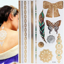 Load image into Gallery viewer, Boho Chic Temporary Metallic Tattoos