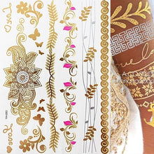 Load image into Gallery viewer, Boho Chic Temporary Metallic Tattoos