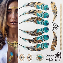 Load image into Gallery viewer, Boho Chic Temporary Metallic Tattoos