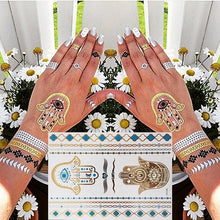 Load image into Gallery viewer, Boho Chic Temporary Metallic Tattoos