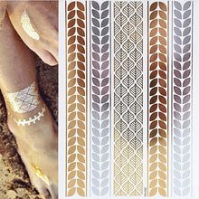 Load image into Gallery viewer, Boho Chic Temporary Metallic Tattoos