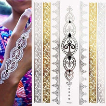 Load image into Gallery viewer, Boho Chic Temporary Metallic Tattoos