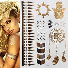 Load image into Gallery viewer, Boho Chic Temporary Metallic Tattoos