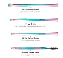 Load image into Gallery viewer, Docolor Fantasy II 9-Piece Face and Eye Makeup Brush Set