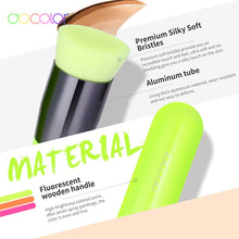 Load image into Gallery viewer, DOCOLOR Kabuki Foundation and Powder Makeup Brush Neon Green