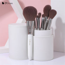 Load image into Gallery viewer, DUcare Luxe 8 Piece Face & Eye Brush Set with Brush Cylinder Case