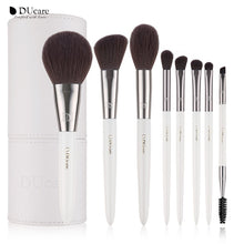 Load image into Gallery viewer, DUcare Luxe 8 Piece Face & Eye Brush Set with Brush Cylinder Case
