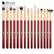 Load image into Gallery viewer, ducare 15 piece complete eye brush set red