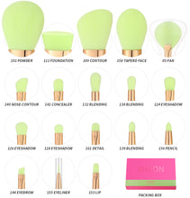Load image into Gallery viewer, Docolor Neon Hot Pink 18 pc Makeup Brush Set