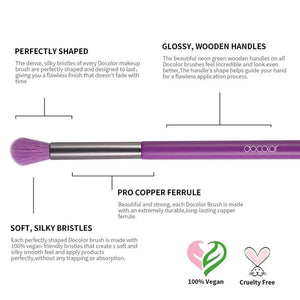 Docolor Neon Purple - 10 Pieces Makeup Brush Set