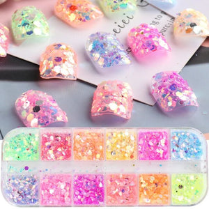 Mixed 3D Color Nail Flakes