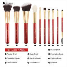 Load image into Gallery viewer, DUcare Classic Red Makeup Brush Collection 10pcs