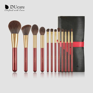 DUcare Classic Red Makeup Brush Collection 12pcs