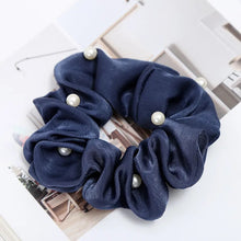 Load image into Gallery viewer, Pearly Satin Hair Scrunchie