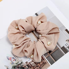 Load image into Gallery viewer, Pearly Satin Hair Scrunchie