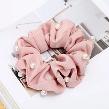 Load image into Gallery viewer, Pearly Satin Hair Scrunchie